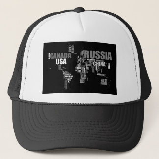 Gorra De Camionero Mapa mundial en palabras