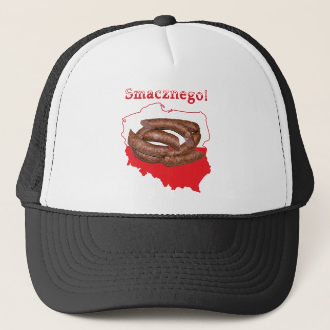Gorra De Camionero Mapa polaco de Kielbasa Smacznego (Anverso)