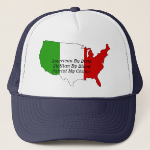 Gorra De Camionero Mapa Siciliano Americano Italiano USA