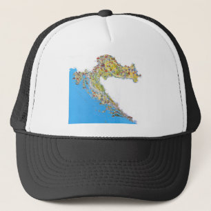 Gorra De Camionero Mapa turístico de Croacia, mapa del turistička d