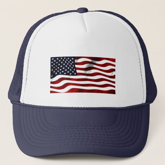 GORRA DE CAMIONERO MAPA Y BANDERA DE LOS ESTADOS UNIDOS (Anverso)