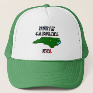 Gorra De Camionero Mapa y texto de Carolina del Norte