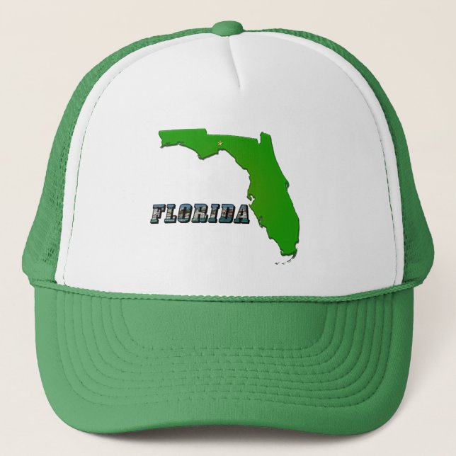 Gorra De Camionero Mapa y texto del estado de Florida (Anverso)