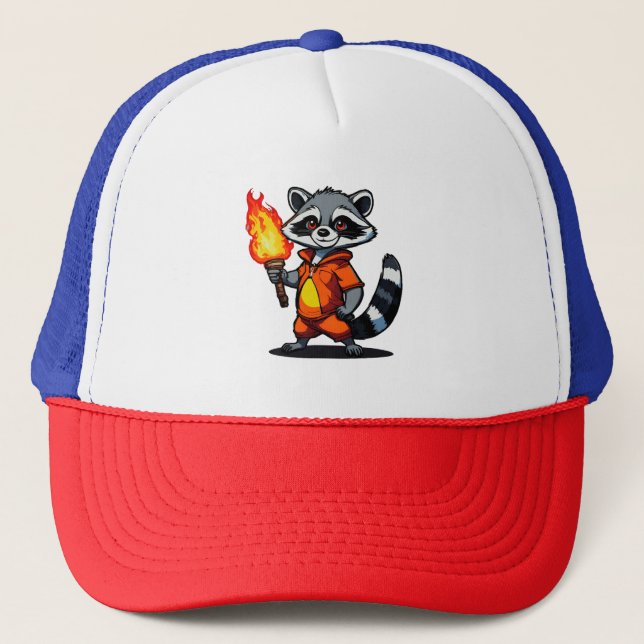Gorra De Camionero Mapache con antorcha (Anverso)