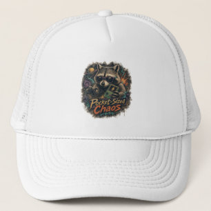 Gorra De Camionero Mapache de juegos retro de caos de tamaño bolsillo