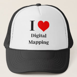 Gorra De Camionero Mapeo digital de corazón