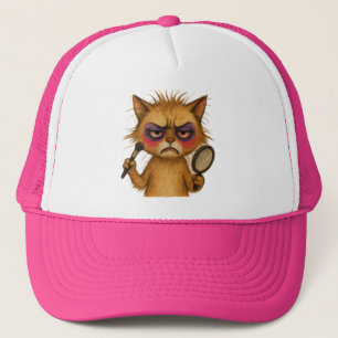 Gorra De Camionero Maquillaje Meowster – Camiseta divertida para adol