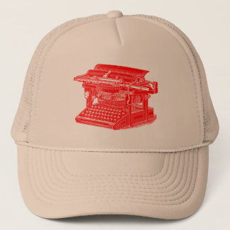 Gorra De Camionero Máquina de escribir vintage - Rojo