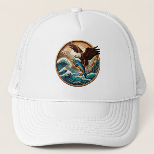 Gorra De Camionero Maravilloso águila desangrándose para atrapar pece