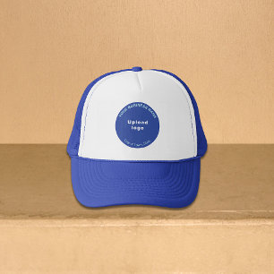 Gorra De Camionero Marca de negocios redonda sobre azul y blanco real