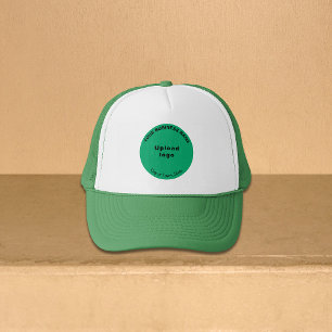 Gorra De Camionero Marca de negocios redonda sobre verde y blanco