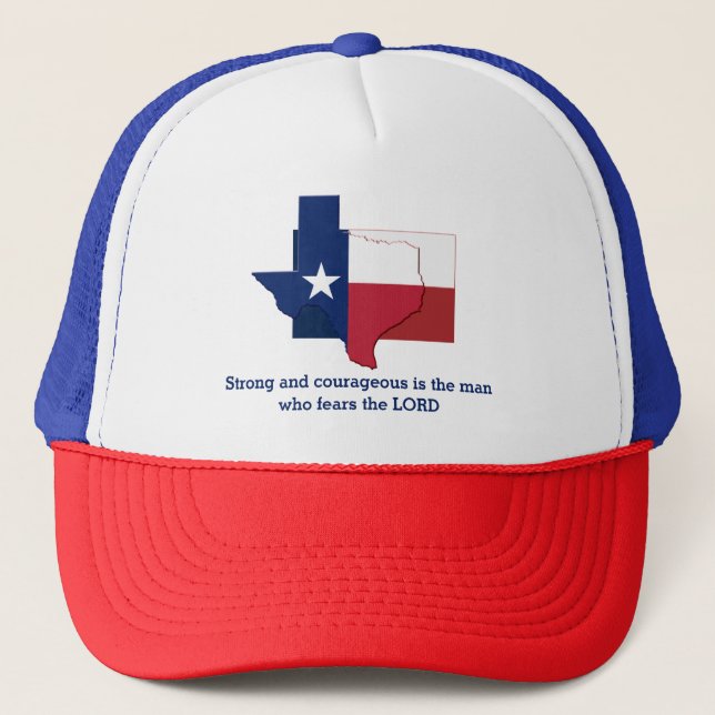 Gorra De Camionero Marca TEXAS Escritura cristiana personalizada (Anverso)