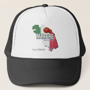 Gorra De Camionero Marcha Italia Retro Región Mapa de recuerdo de cos