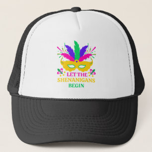 Gorra De Camionero mardi gras deja que comiencen los shenganins