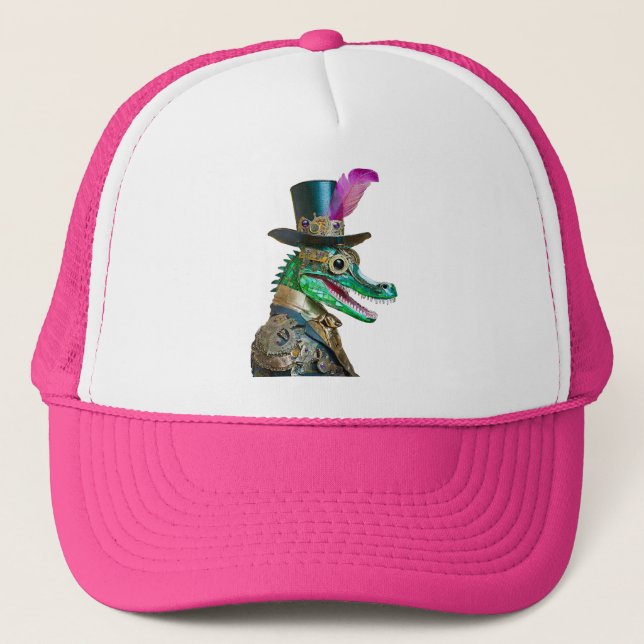 Gorra De Camionero Mardi Gras Steampunk Fiesta Animal Alligator (Anverso)