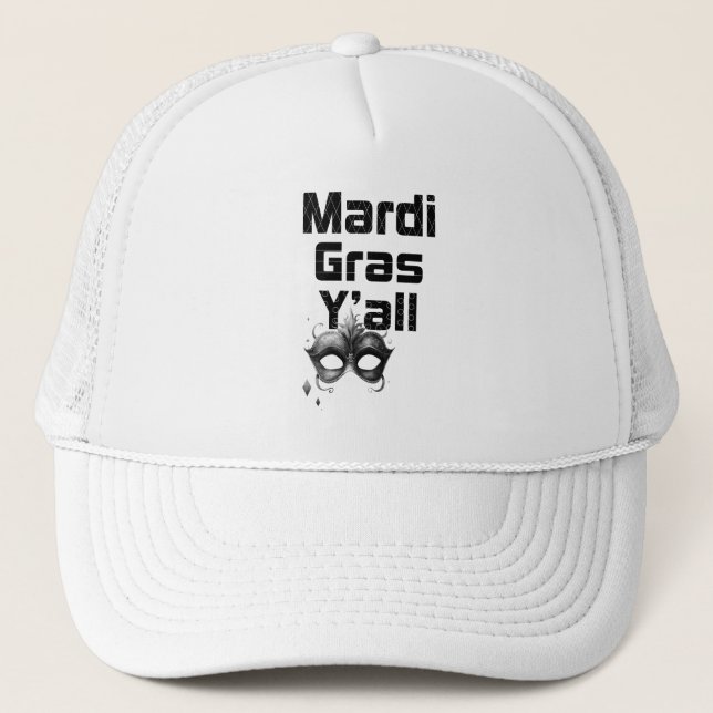 Gorra de camionero Mardi Gras Y'all (Anverso)