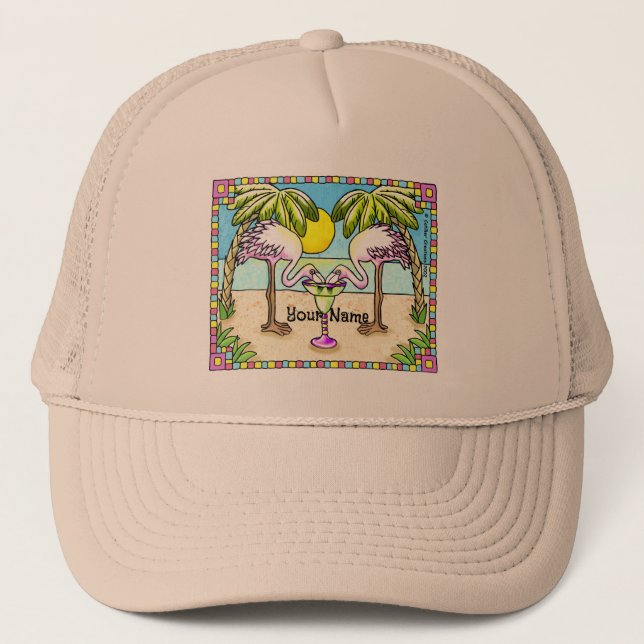 Gorra De Camionero Margarita Flamingo (Anverso)