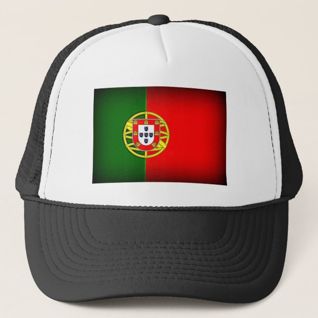 Gorra De Camionero Margen negro de bandera de Portugal (Anverso)