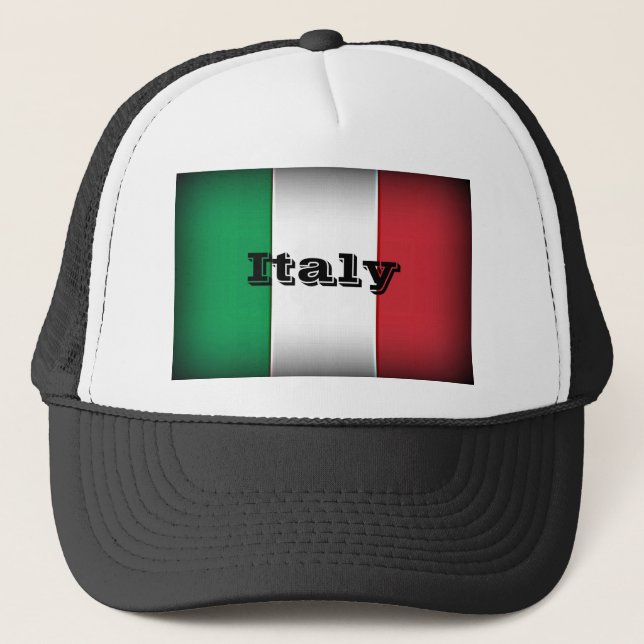 Gorra De Camionero Margen oscuro de la bandera de Italia (Anverso)