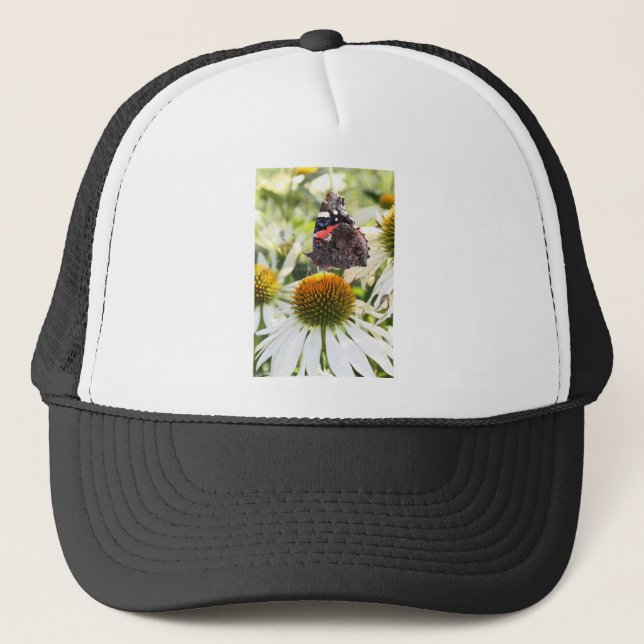 Gorra De Camionero Mariposa almirante en la flor (Anverso)