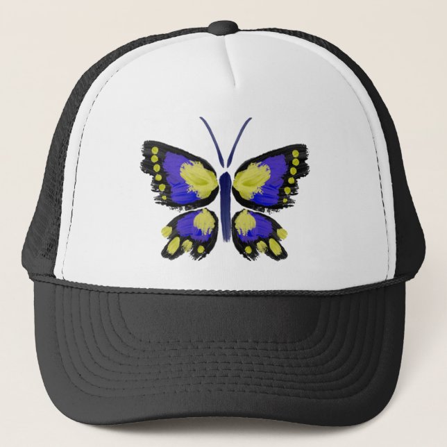 Gorra De Camionero Mariposa azul y amarilla (Anverso)