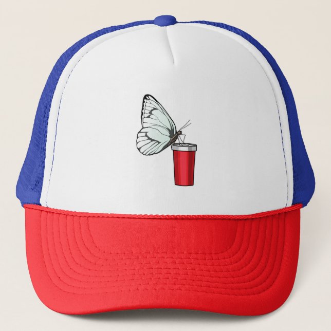 Gorra De Camionero Mariposa Beber Mug (Anverso)