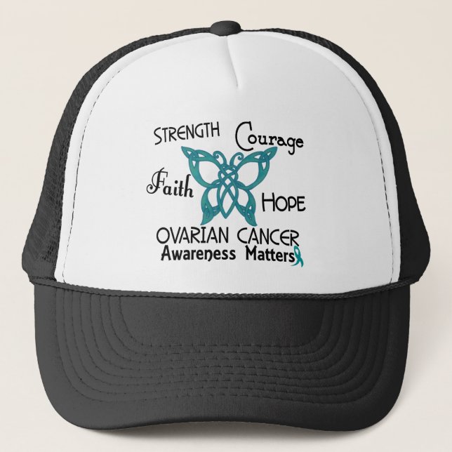 Gorra De Camionero Mariposa céltica 3 del cáncer ovárico (Anverso)