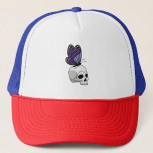 Gorra De Camionero Mariposa con cráneo
