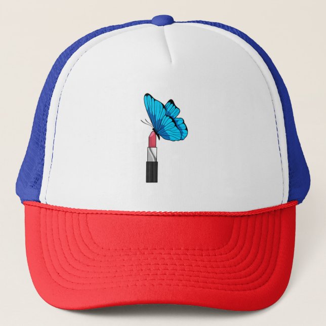 Gorra De Camionero Mariposa con lápiz labial (Anverso)