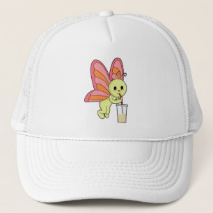 Gorra De Camionero Mariposa con paja para beber y beber