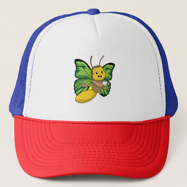 Gorra De Camionero Mariposa con taza de café (Anverso)