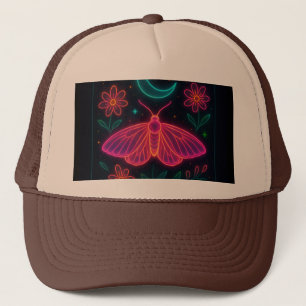 Gorra De Camionero Mariposa cósmica neonesa Flores etéreas y Starry