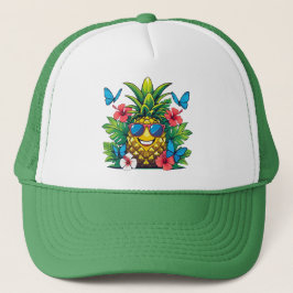 Gorra De Camionero Mariposa de piña en crecimiento Hibiscus
