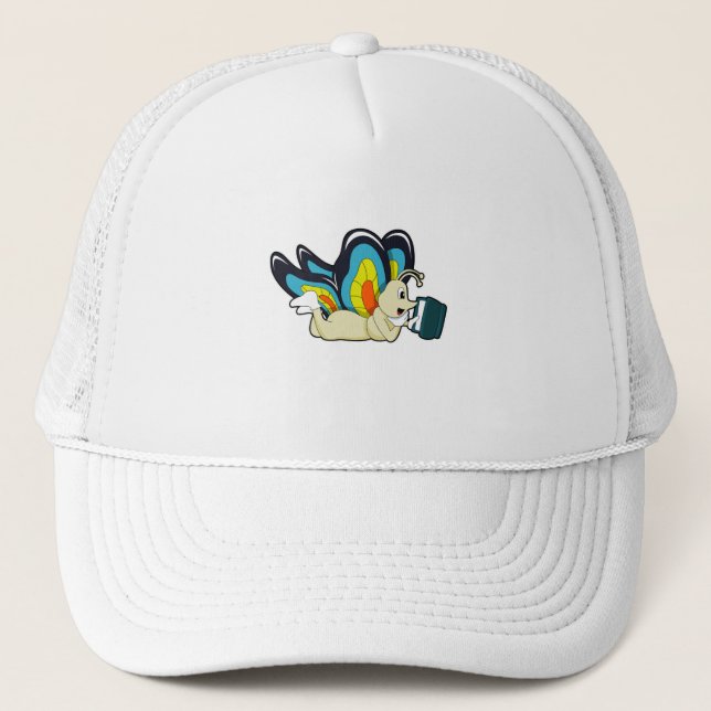 Gorra De Camionero Mariposa en lectura con libro (Anverso)