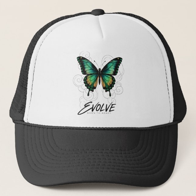 Gorra De Camionero Mariposa Etérea "EVOLUCIONA (Anverso)
