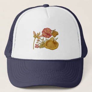 Gorra De Camionero Mariposa, hongos y acuarela de flores