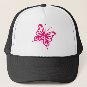 Gorra De Camionero Mariposa retro - Rojo neón