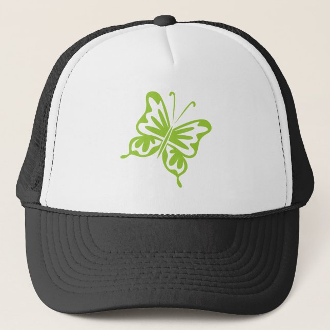 Gorra De Camionero Mariposa retro - verde marciano (Anverso)