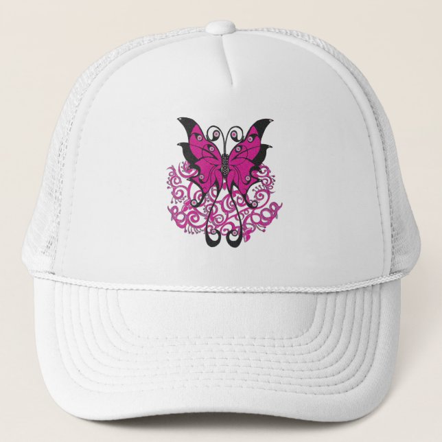 Gorra De Camionero Mariposa rosada (Anverso)