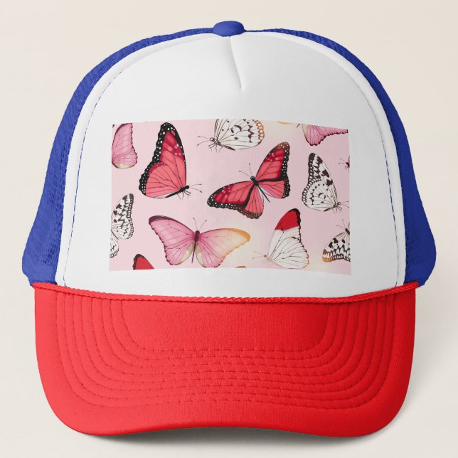 Gorra De Camionero Mariposa tropical detallada: patrón de cosecha (Anverso)