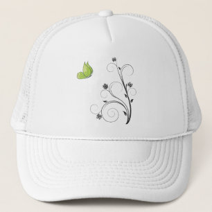 Gorra De Camionero Mariposa verde
