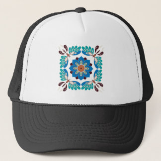 Gorra De Camionero mariposas azules y rosetón vintage