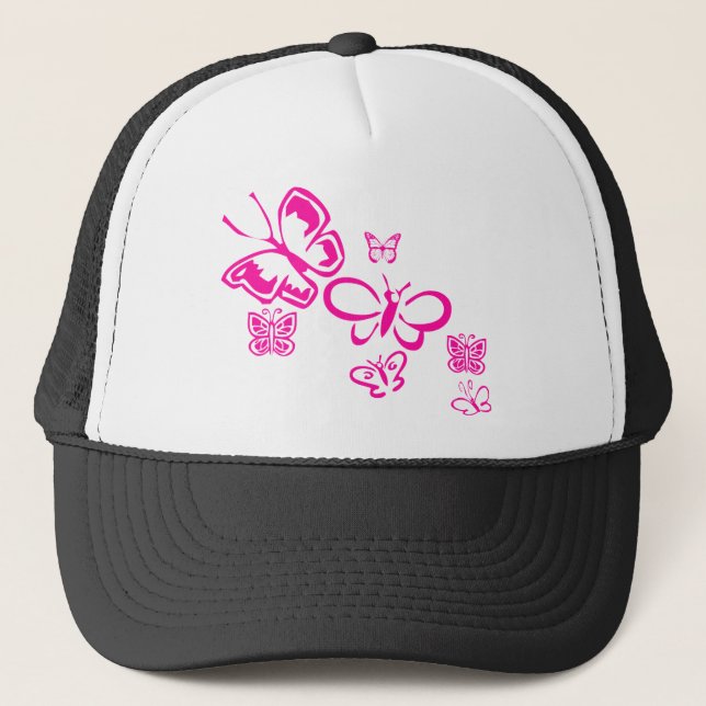 Gorra De Camionero Mariposas rosadas (Anverso)