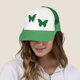 Gorra De Camionero Mariposas Verdes, Mujeres Blancas y Verdes