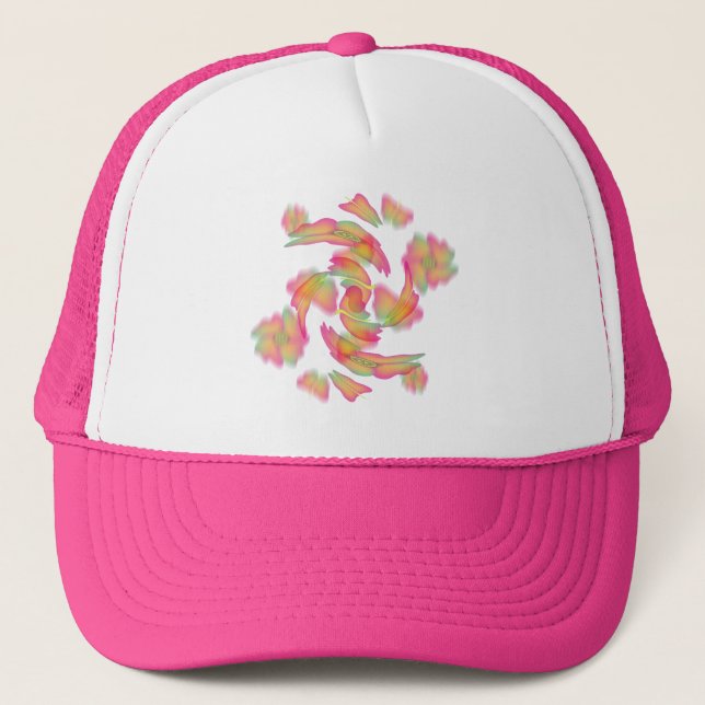 Gorra De Camionero Mariposas y flores (Anverso)
