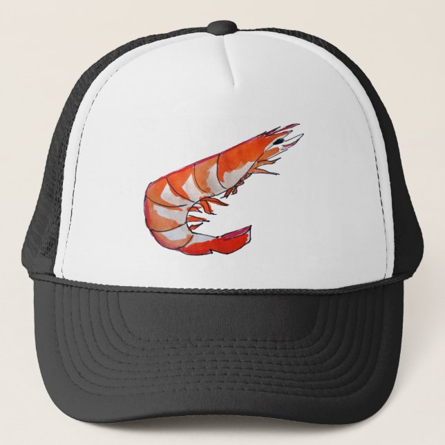 Gorra De Camionero Mariscos de camarón de camarón, kitsch (Anverso)