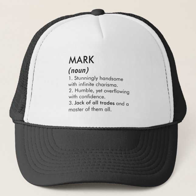 Gorra De Camionero Mark name, Editable name, Custom name (Anverso)