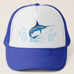 Gorra De Camionero Marlín Azul Saltando del Océano