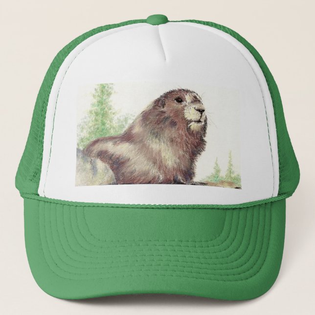Gorra De Camionero Marmota, naturaleza, vida silvestre, animal (Anverso)