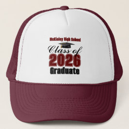 Gorra De Camionero Maroon Class of 2026 Graduation Custom